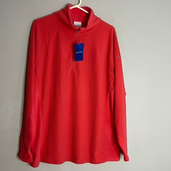 Columbia Womens Glacial Iv Print Half Zip Bright Geranium pink new nwt pink - Picture 1 of 8